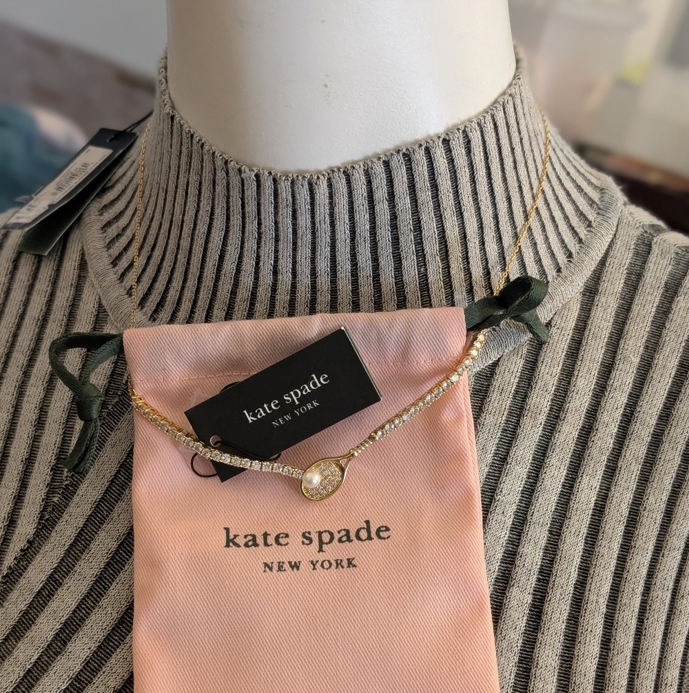 NWT Kate Spade ♠️ Queen Of The Court Tennis Racket Necklace